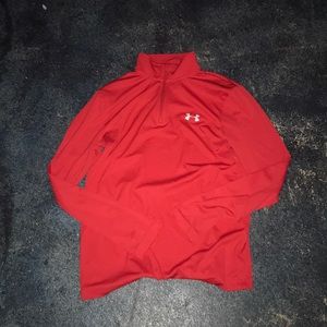 Red Under Armour Quarter Zip Pullover
